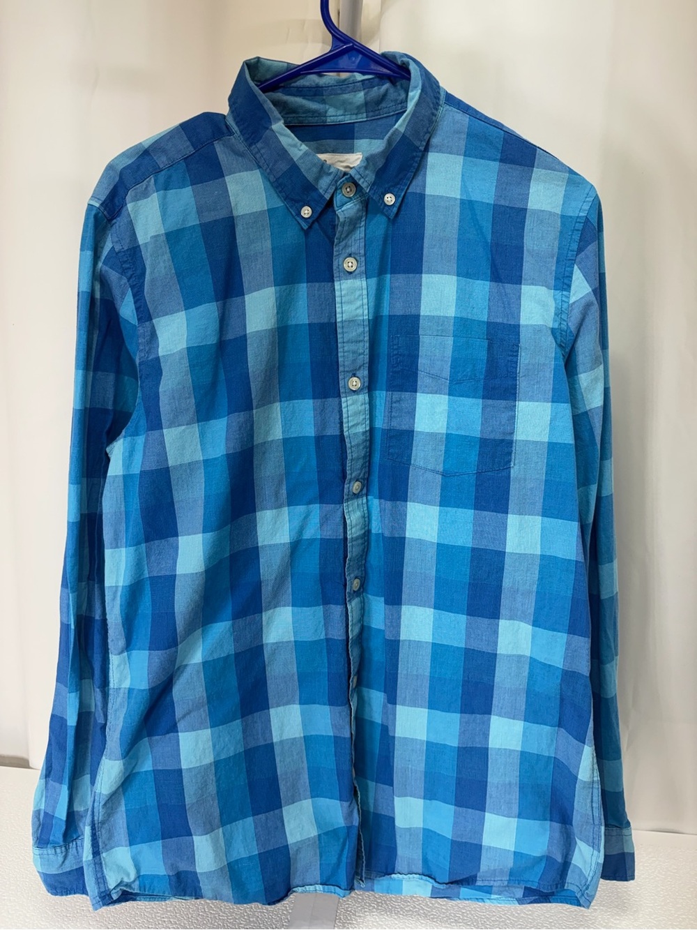 GAP Blue Multi-Check Button-Down Shirt 3518